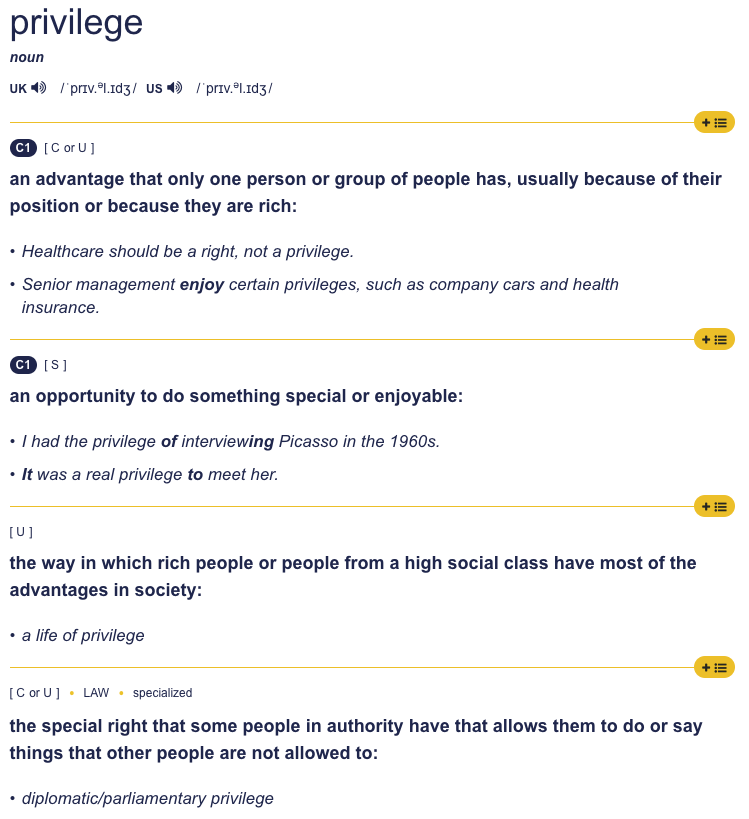 Definition of privilege